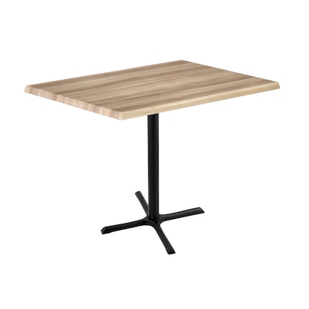 Holland Bar Stool Co 42" Tall OD211 Black Table Base 30" x 30" Foot 30" x 48" Natural Top by the HollBar Stool Co. OD211-3042BWOD3048Nat